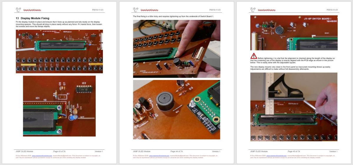 JX-8P OLED Fitting Instructions